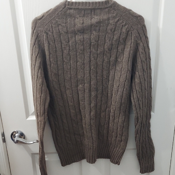 Carlo Ritazzi Mens Brown Crewneck Sweater Ribbed Wool Long Sleeves Vinta… - Picture 2 of 7